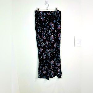 BBJ Los Angeles Floral Wide Leg Pants Women’s Size Large Boho Chic Maxi Comfort